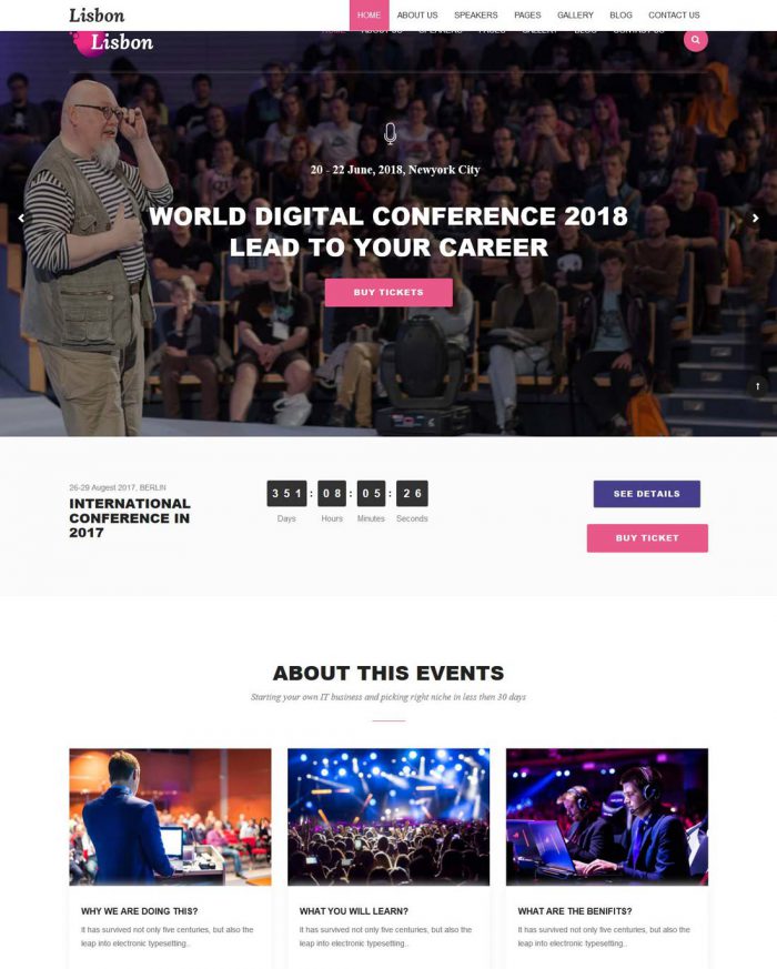 里斯本會議活動 wordpress 主題