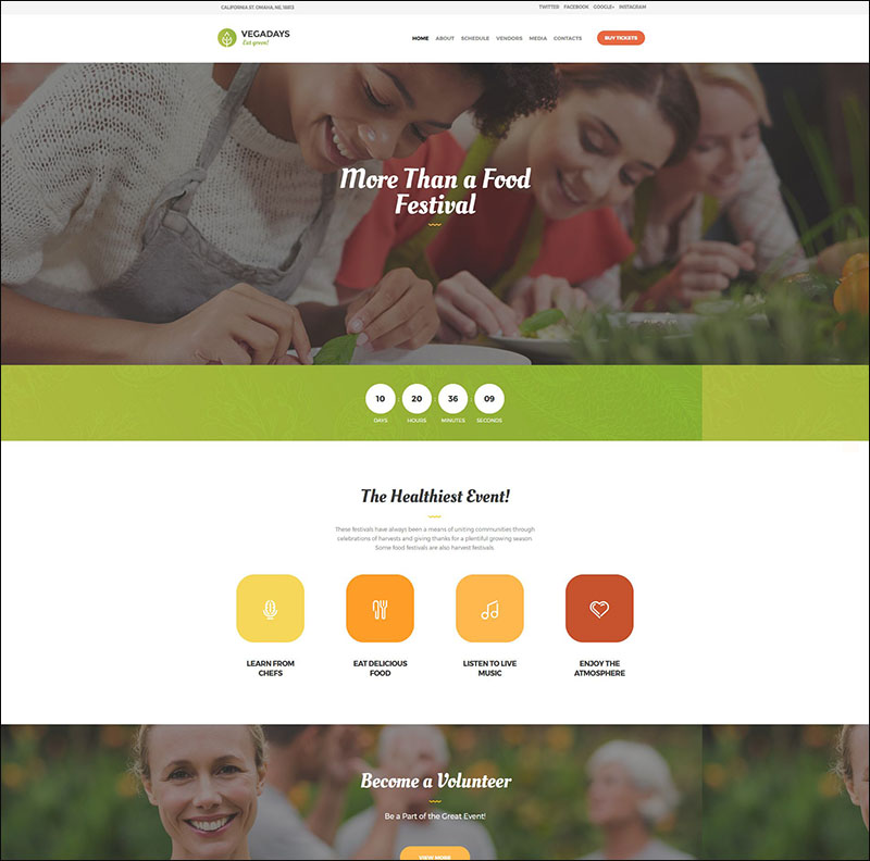 VegaDays - 素食美食節或活動 WordPress 主題