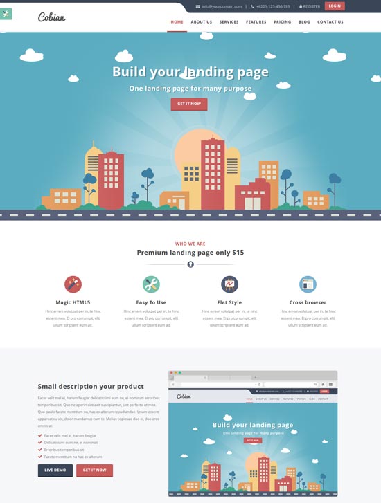 cobian açılış sayfası wordpress teması