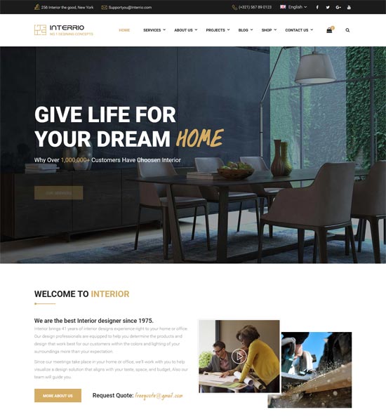 interrio 인테리어 디자인 html 템플릿