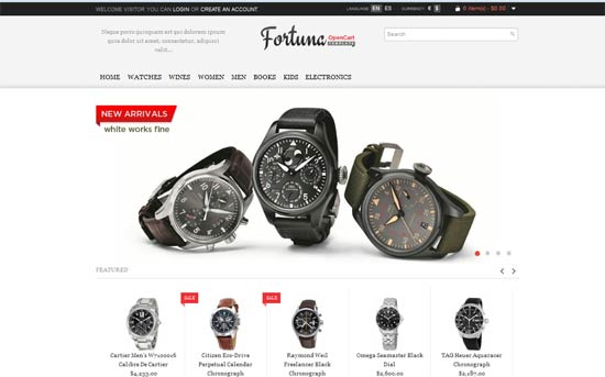 Fortuna-Clock-Store OpenCart 主题