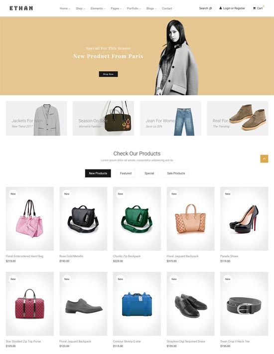 Ethan Fashion Magento-Thema