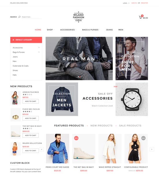 Milano Fashion Magento-Thema