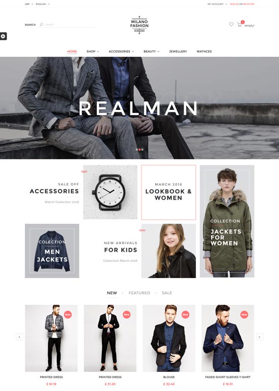 米兰响应式 prestashop 主题