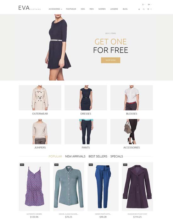 服装时尚响应式 prestashop 主题