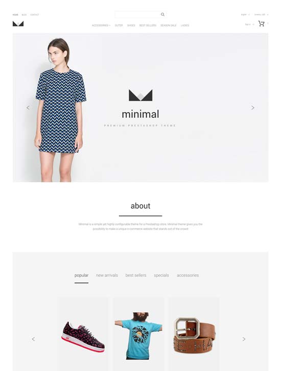 极简时尚 prestashop 主题