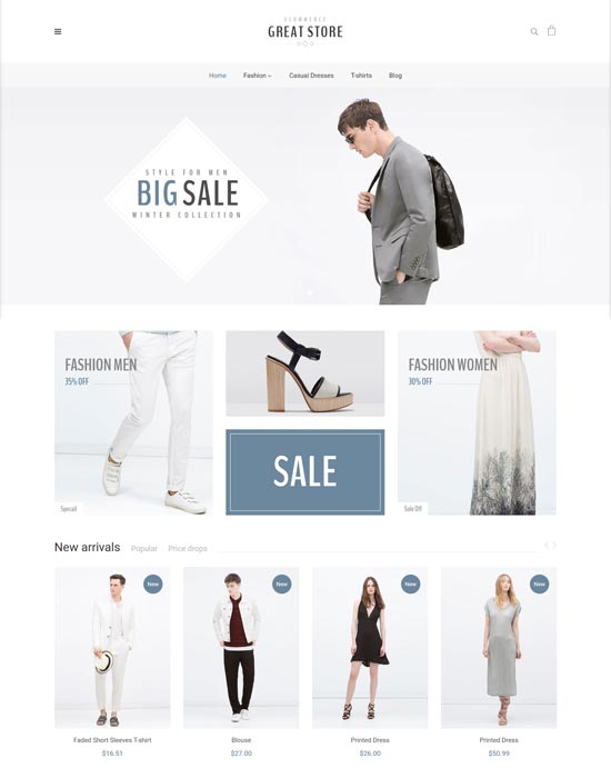 大商店时尚电子商务prestashop主题