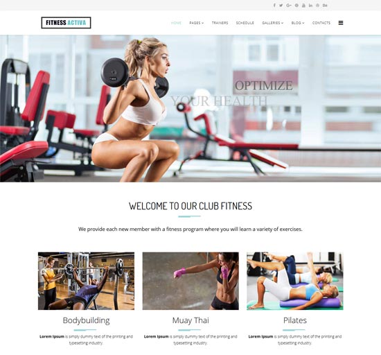 activa 健身中心 wordpress 主题