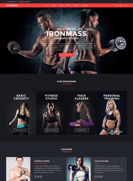 Ironmass 健身 joomla 模板