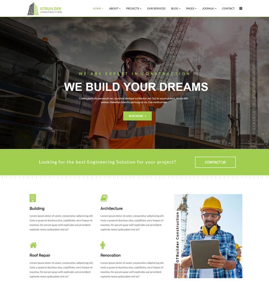 gtbuilder 建筑 joomla 模板