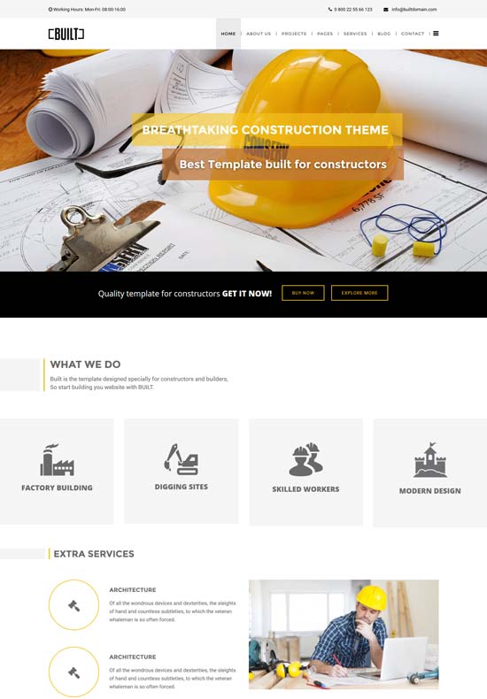 建成建筑joomla模板