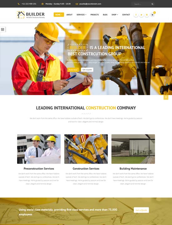建设者建筑施工joomla模板