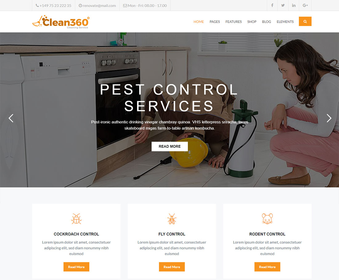 Clean360 害虫防治 WordPress 主题