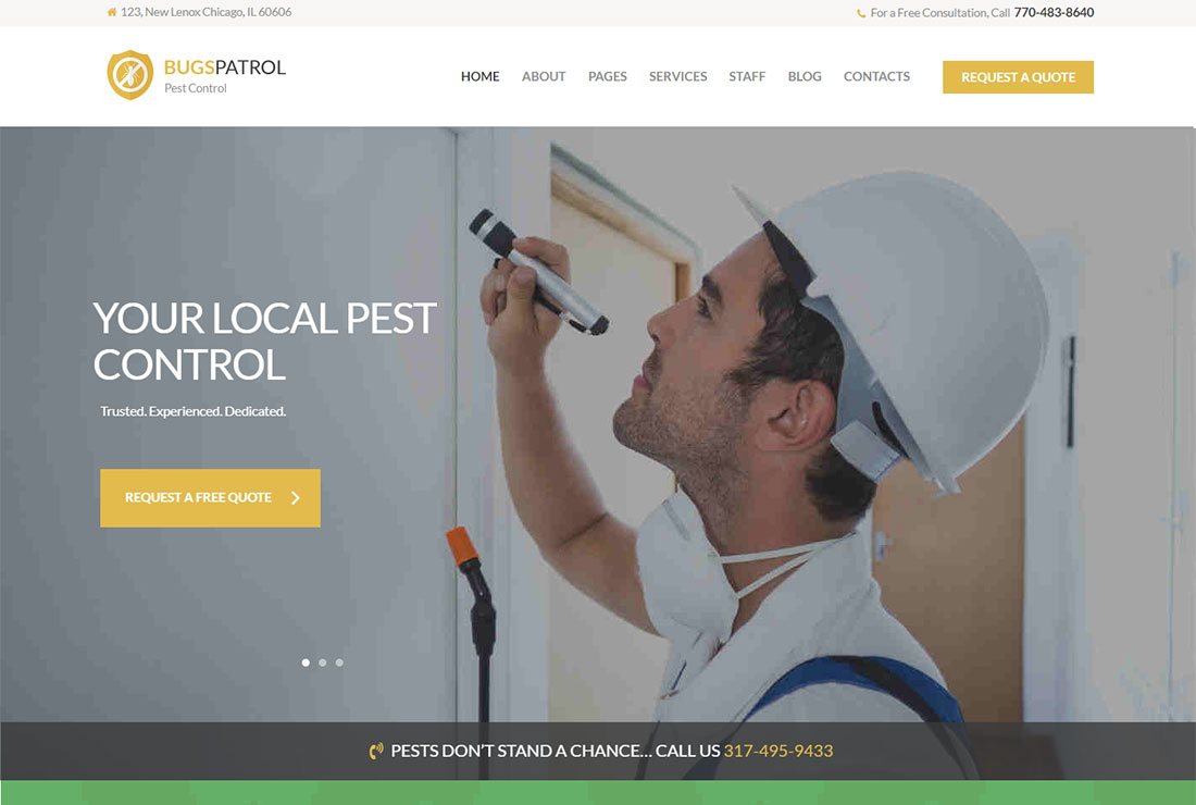 Bugspatrol 害虫防治 WordPress 主题