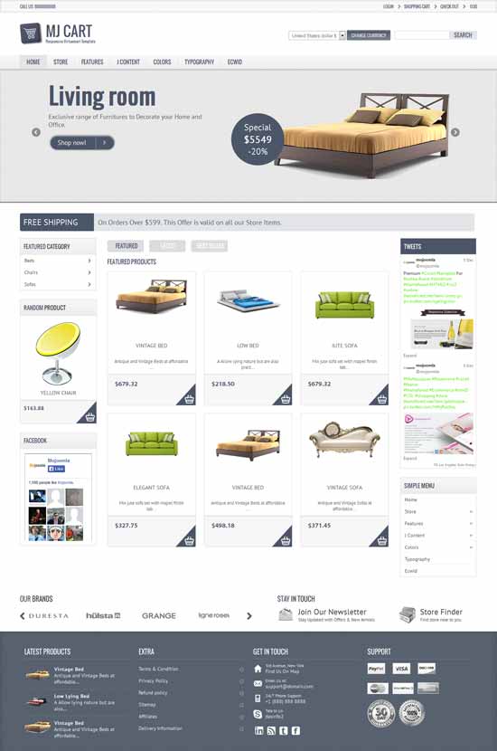 家具-电子商务-响应式-Joomla-模板