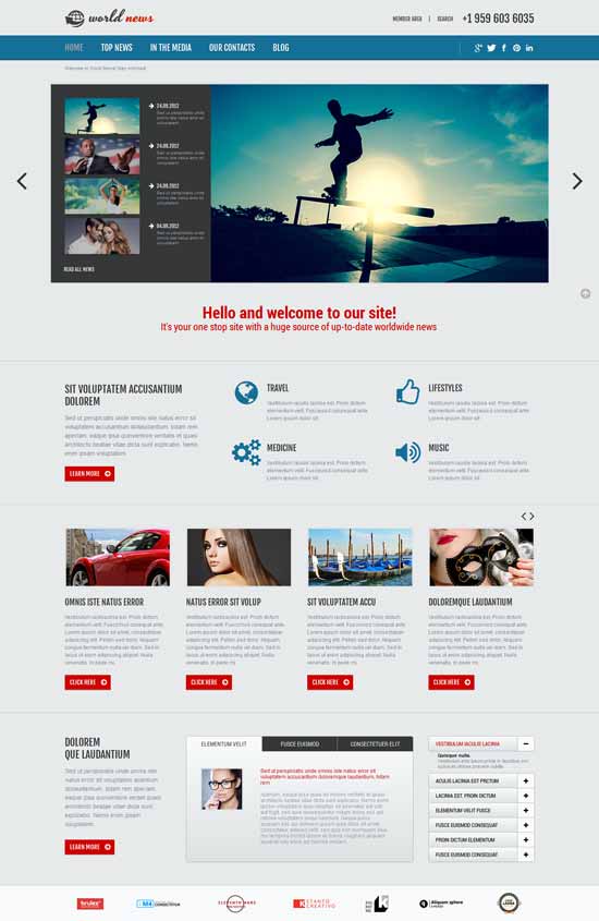 世界新闻响应式Joomla模板