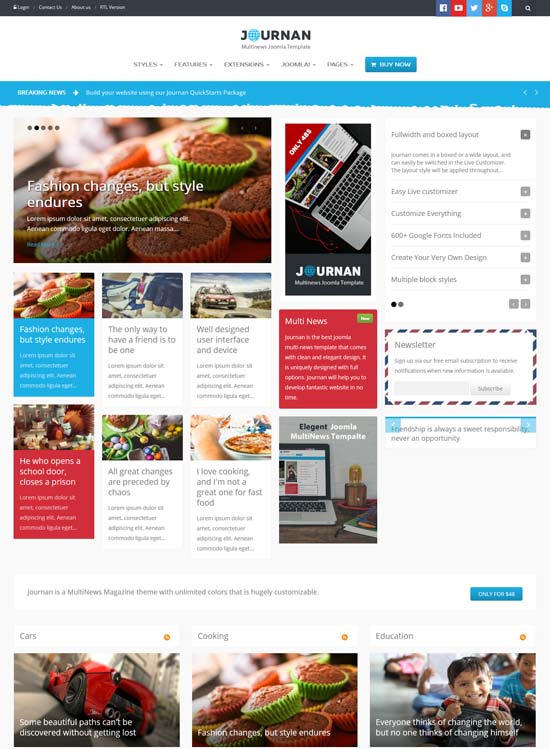 journan新闻杂志joomla模板