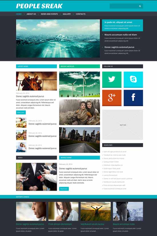 门户响应式 Joomla 新闻模板