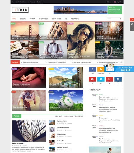 lifemag 杂志 joomla 模板