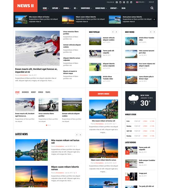news ii 新闻杂志 joomla 模板