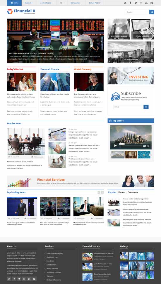响应式-财务-新闻-Joomla-模板