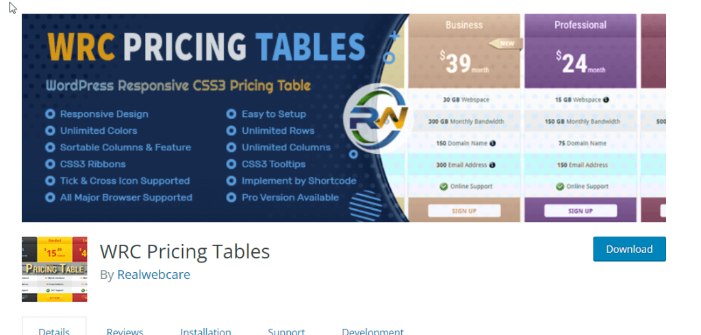 Tabelle dei prezzi WRC