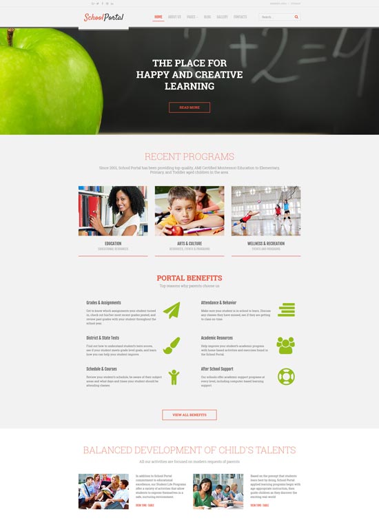 学校门户教育joomla模板
