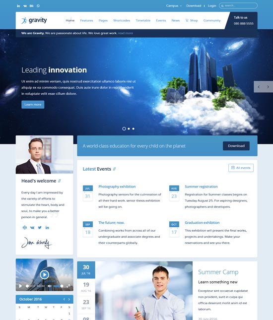 重力教育学校joomla模板