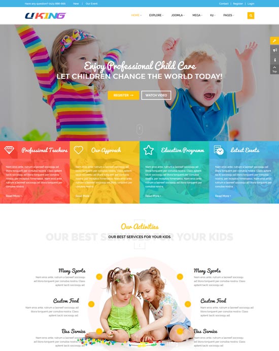 英国joomla幼儿园模板