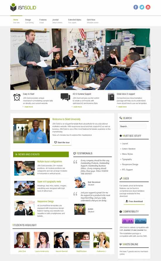 JSN-Solid-Joomla-教育-模板
