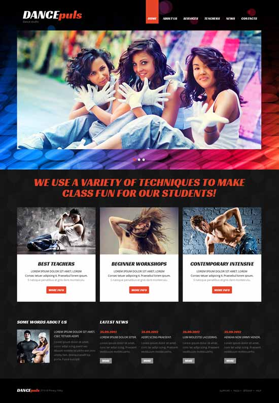 舞蹈工作室响应式Joomla模板