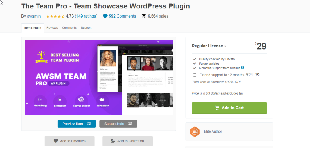 Plugin bagian tim tim pro WordPress