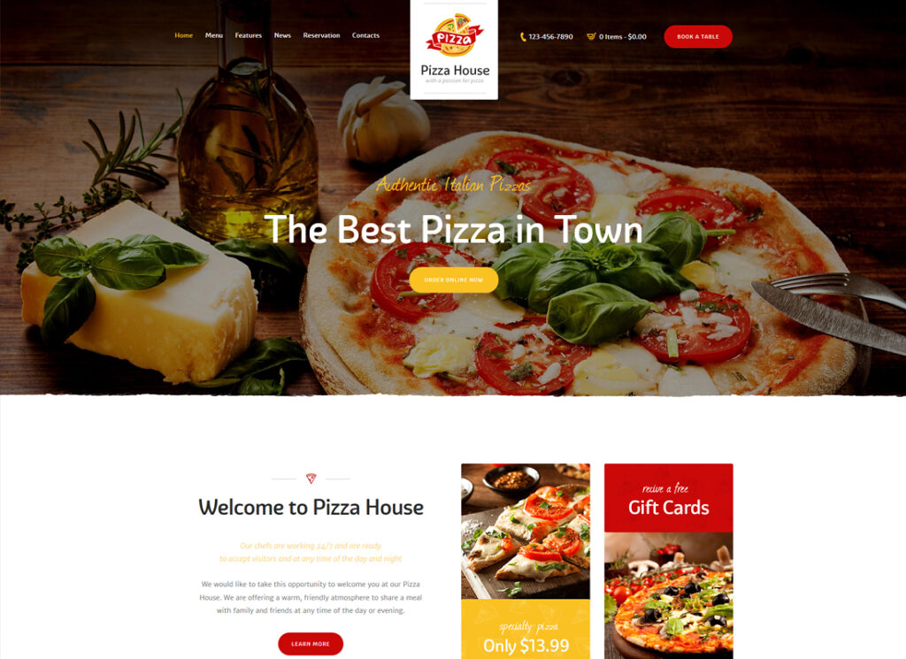 Pizzería | Tema de WordPress para restaurante/café/bistro