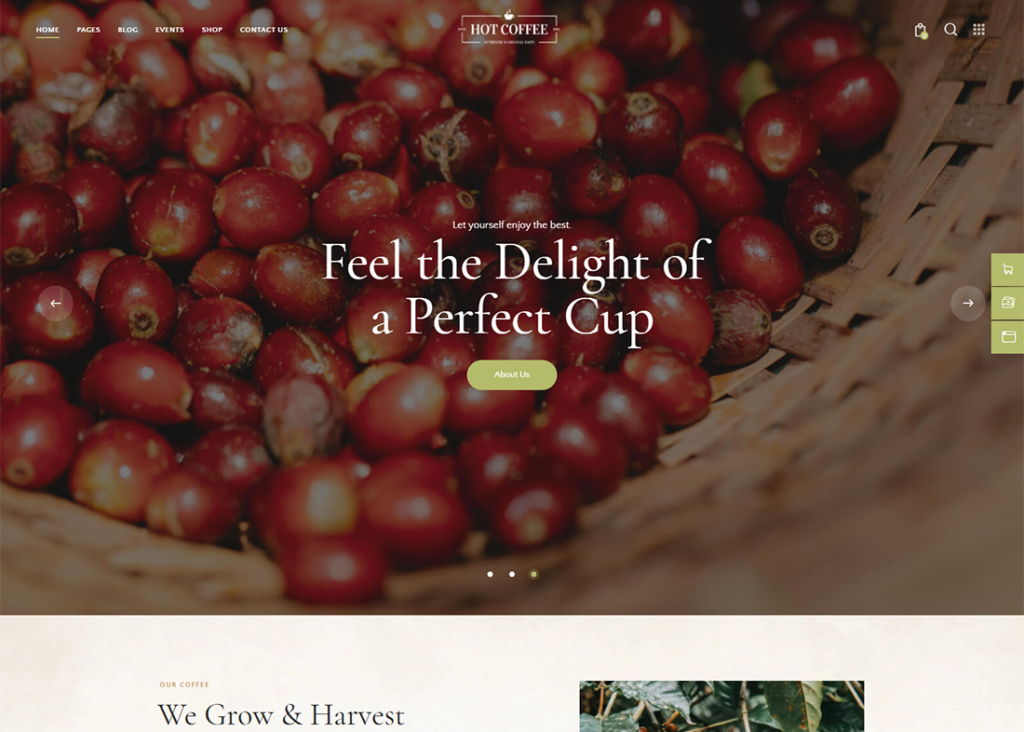 Café Caliente | Tema de WordPress para cafetería, granja y cafetería