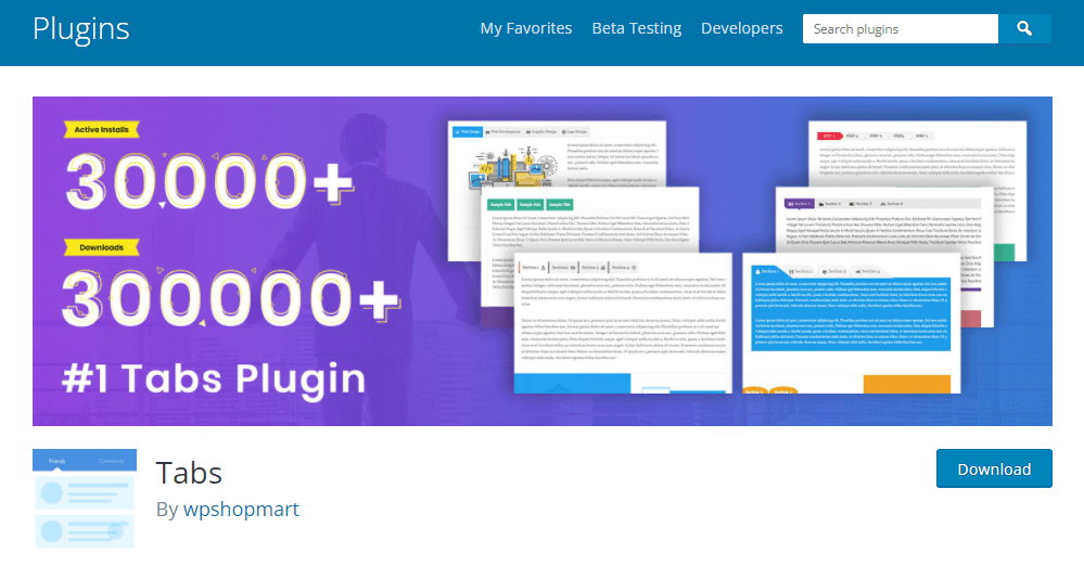 Plugin pentru acordeon WordPress Tabs