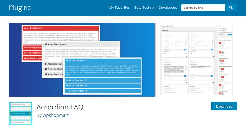 Acordeon întrebări frecvente Plugin pentru acordeon WordPress