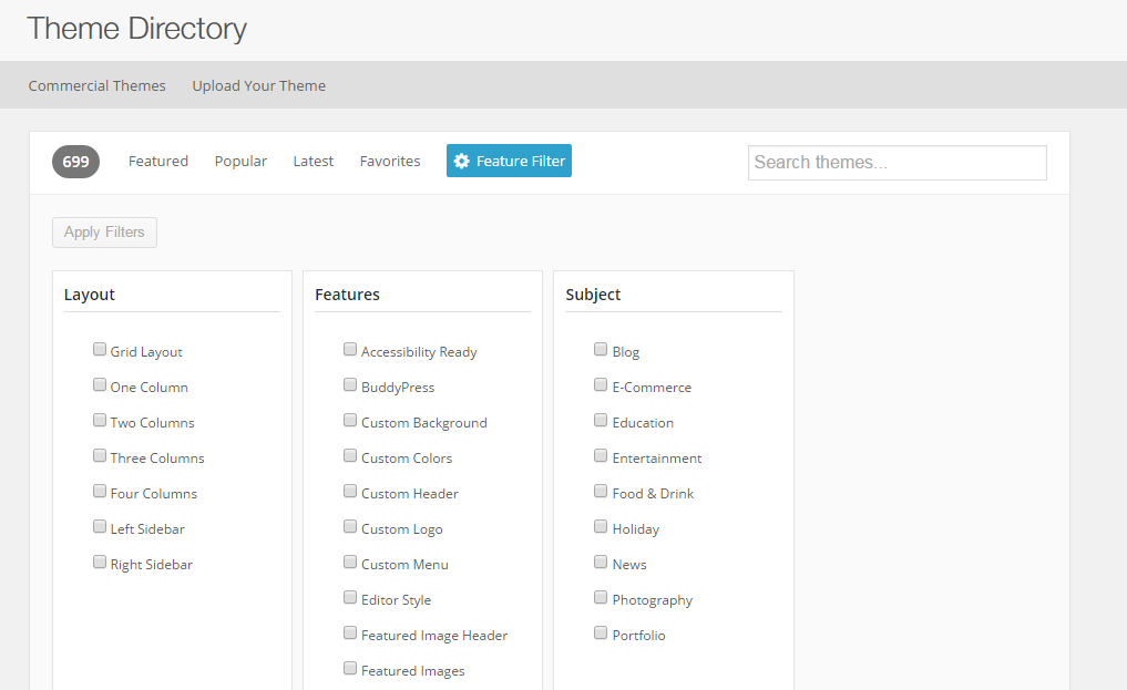 WordPress tema dizini