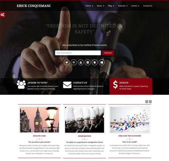التمهيد السياسي html5 css3 الصفحة السياسية