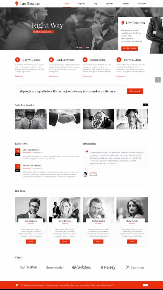محامي- محامي- HTML5- قالب