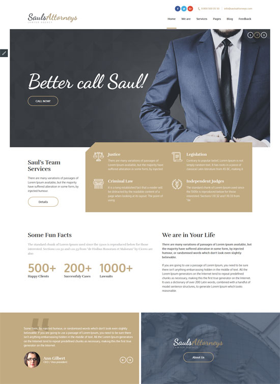 قالب html للمحامين saulsattorneys