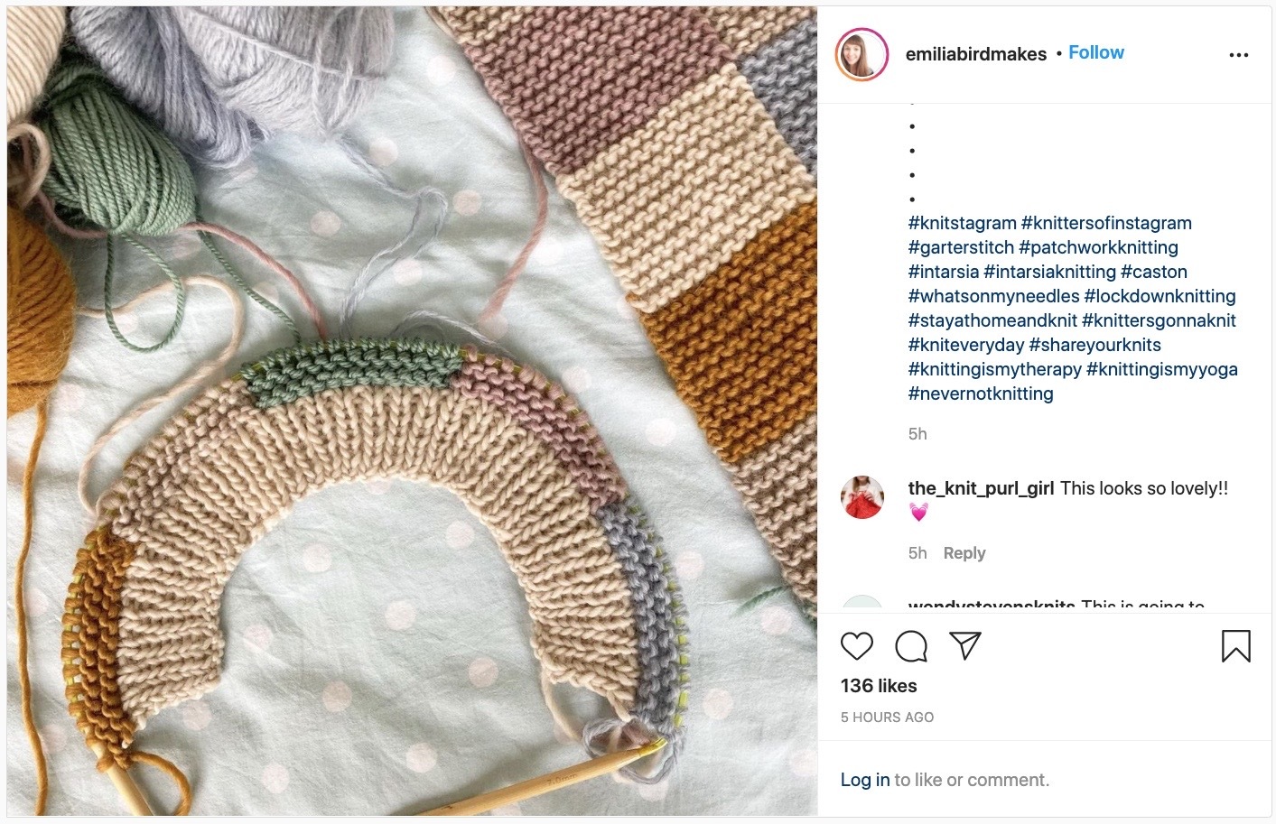 니트 스카프와 인스타그램 해시태그 #knittersofinstagram