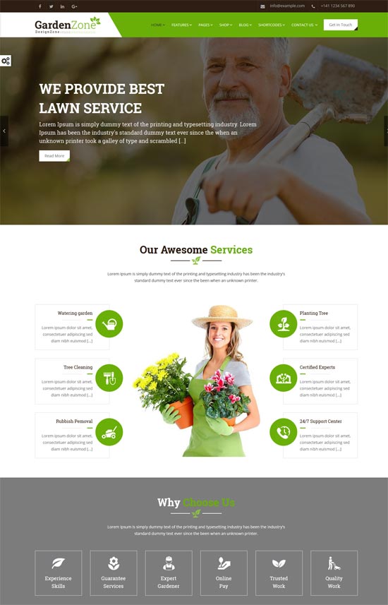 gardenzone البستنة الخضار قالب html