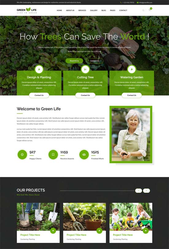 Greenlife البستنة والمناظر الطبيعية قالب html5