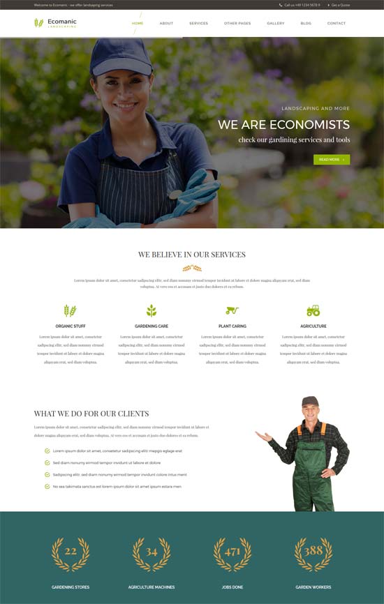 ecomanic البستنة المناظر الطبيعية قالب html