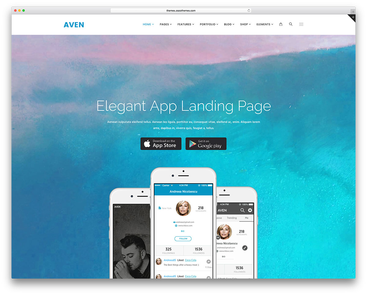 aven-app-Landing-pag-website-template