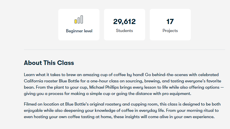 Descrizione della classe Skillshare