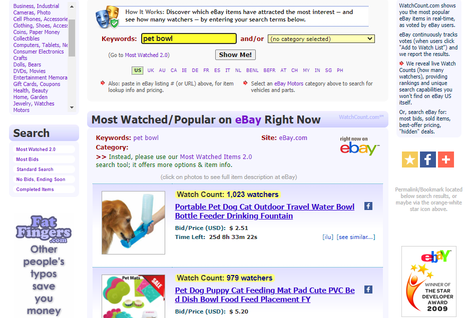 Home page di WatchCount