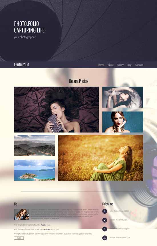 قالب التصوير الفوتوغرافي HTML5 المجاني المتجاوب