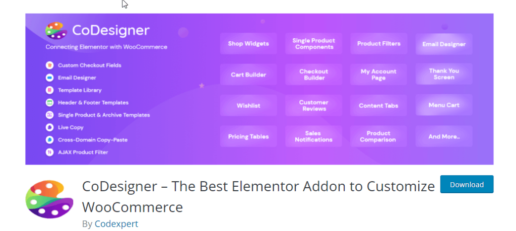 用於自定義 WooCommerce 產品頁面的 Codesigner 最佳插件