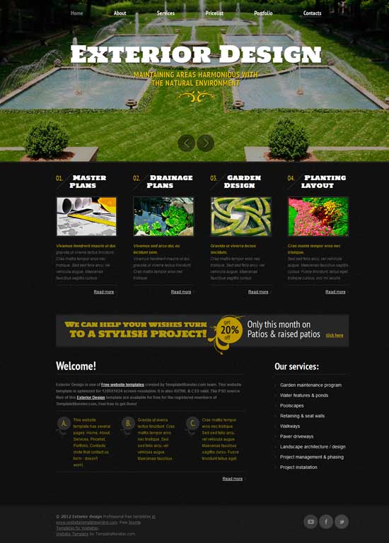 Plantilla-de-sitio-web-de-diseño-exterior-gratis